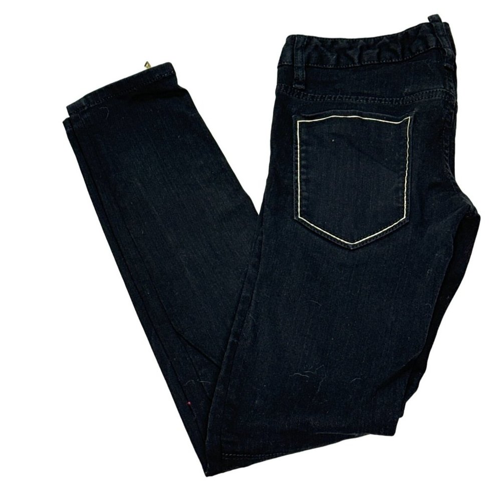 D Squared Jeans Womens 40 Black Skinny Ankle Zip Button Fly Low Rise